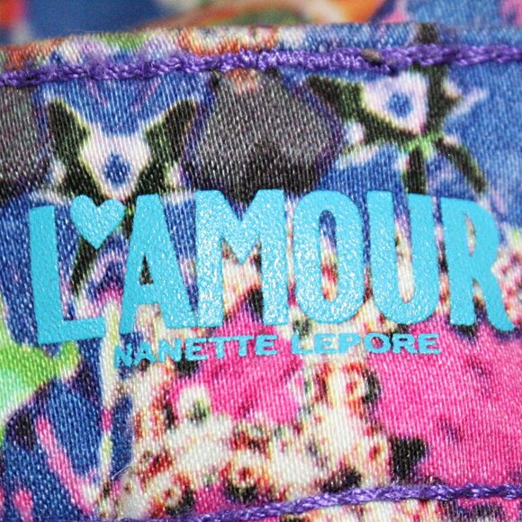 L'AMOUR NANETTE LEPORE Printed Floral Paisley Denim Jeans Leggings Jeggings 3 - Picture 6 of 13